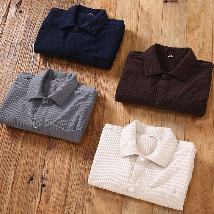 Veste à manches longues et boutons pour homme avec poches et motif Buddha Stones Fall Vintage - image 11
