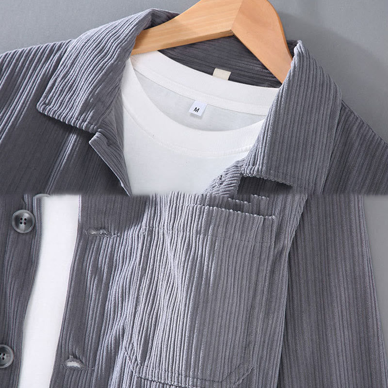 Veste à manches longues et boutons pour homme avec poches et motif Buddha Stones Fall Lapel - image 4