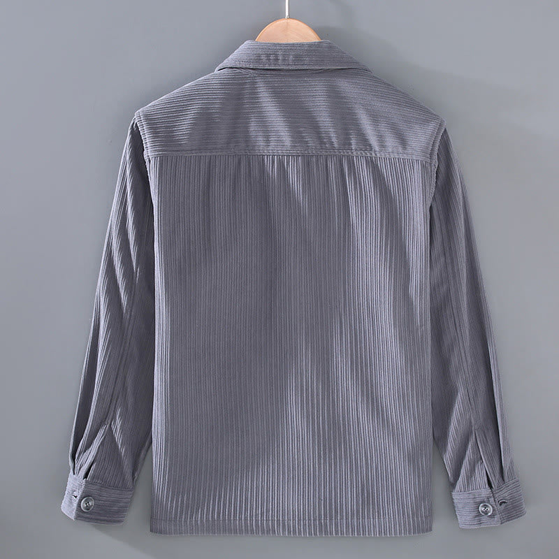 Veste à manches longues et boutons pour homme avec poches et motif Buddha Stones Fall Lapel - image 1