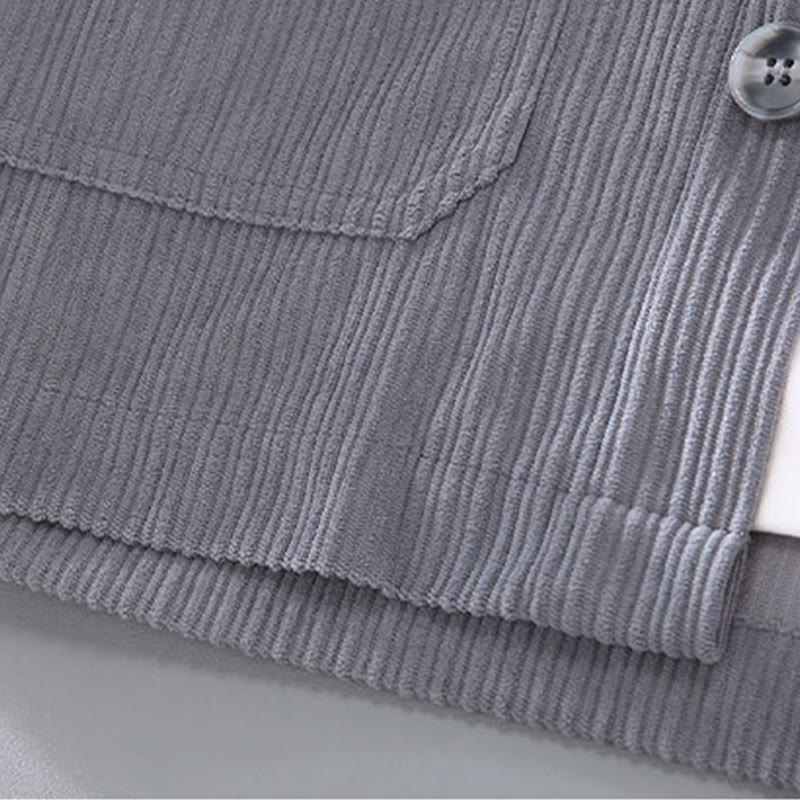 Veste à manches longues et boutons pour homme avec poches et motif Buddha Stones Fall Lapel - image 3