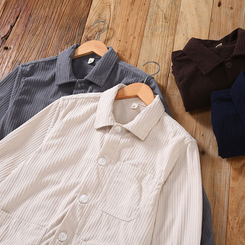 Veste à manches longues et boutons pour homme avec poches et motif Buddha Stones Fall Lapel - image 11