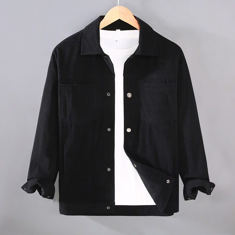 Veste à manches longues et poches pour homme, style vintage, avec boutons et revers, motif Buddha Stones - Noir - US/UK/AU42，EU52 (3XL) - image 7