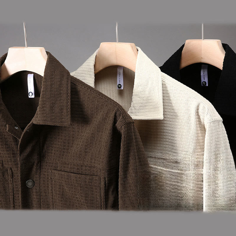 Veste à manches longues et poches pour homme, style vintage, avec boutons et revers, motif Buddha Stones - image 11
