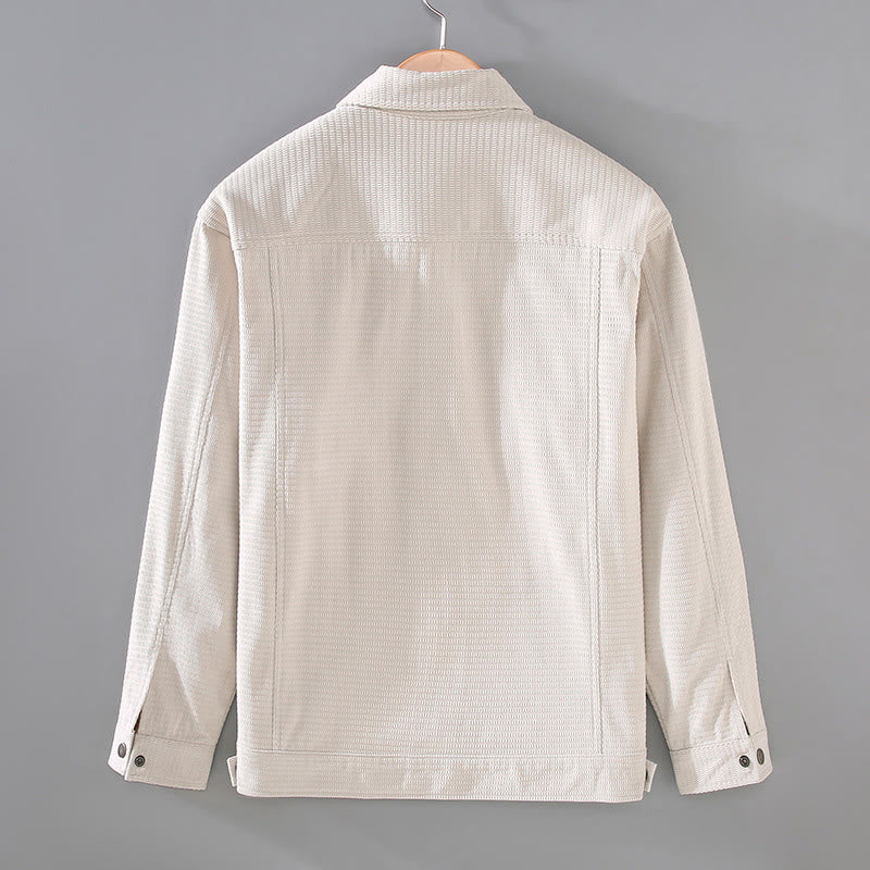 Veste à manches longues et poches pour homme, style vintage, avec boutons et revers, motif Buddha Stones - image 2