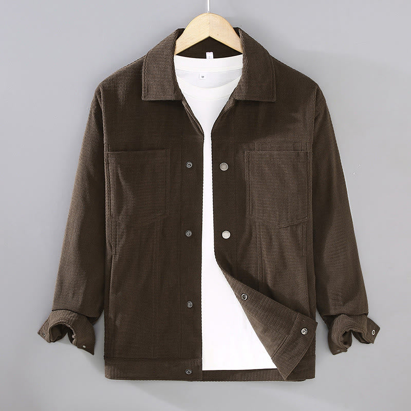 Veste à manches longues et poches pour homme, motif Buddha Stones, boutons à revers - SaddleBrown - US/UK/AU42，EU52 (3XL) - image 8