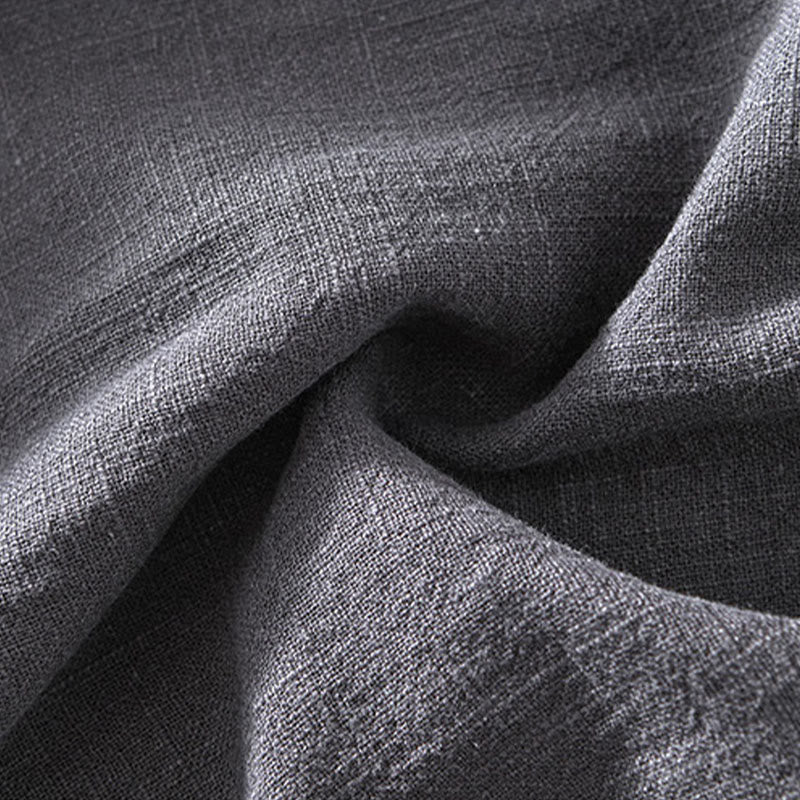 Veste en lin ramie à manches longues pour homme avec poches et boutons simples et imprimé Buddha Stones - image 15