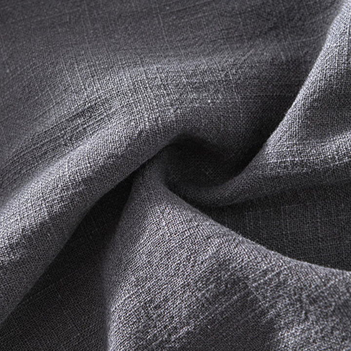 Veste en lin ramie à manches longues pour homme avec poches et boutons simples et imprimé Buddha Stones - image 15