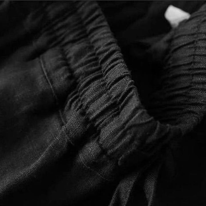 Pantalon large décontracté taille haute à lacets et poches Buddha Stones - image 18