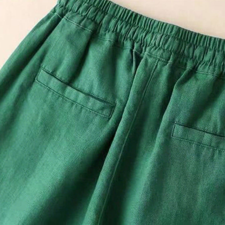 Pantalon large décontracté taille haute à lacets et poches Buddha Stones - image 14