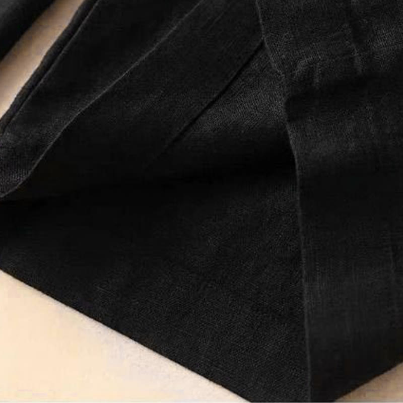 Pantalon large décontracté taille haute à lacets et poches Buddha Stones - image 19