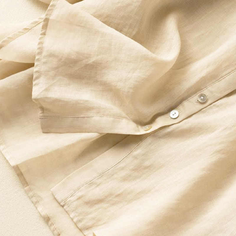 Chemise femme en coton à col en V et manches bouffantes style vintage Buddha Stones - image 11