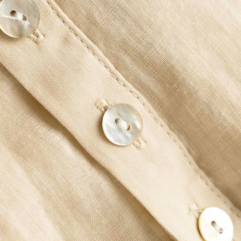 Chemise femme vintage à boutons Buddha Stones , manches trois-quarts bouffantes, col en V - image 12