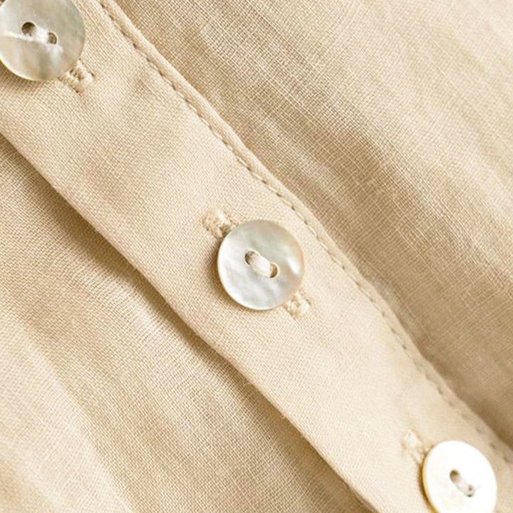 Chemise femme vintage à boutons Buddha Stones , manches trois-quarts bouffantes, col en V - image 12