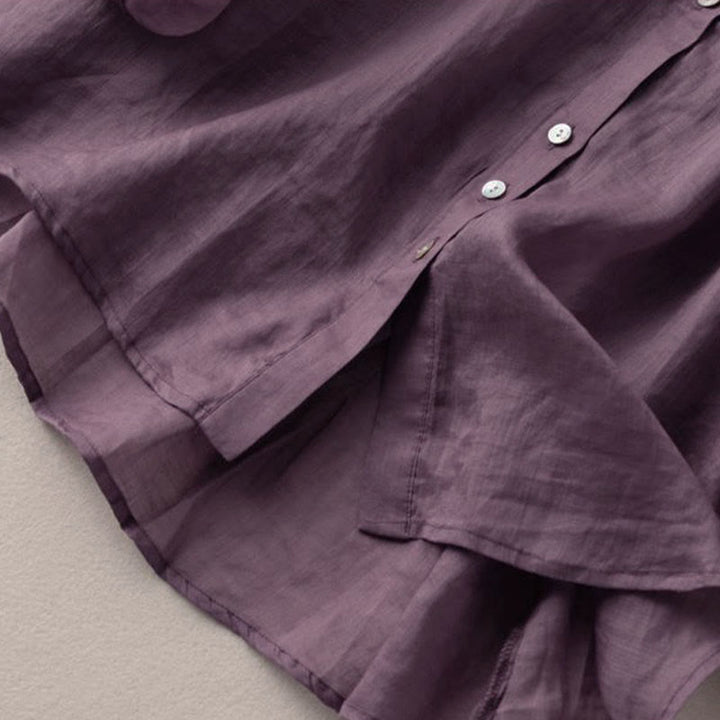 Chemise femme vintage à boutons Buddha Stones , manches trois-quarts bouffantes, col en V - image 8