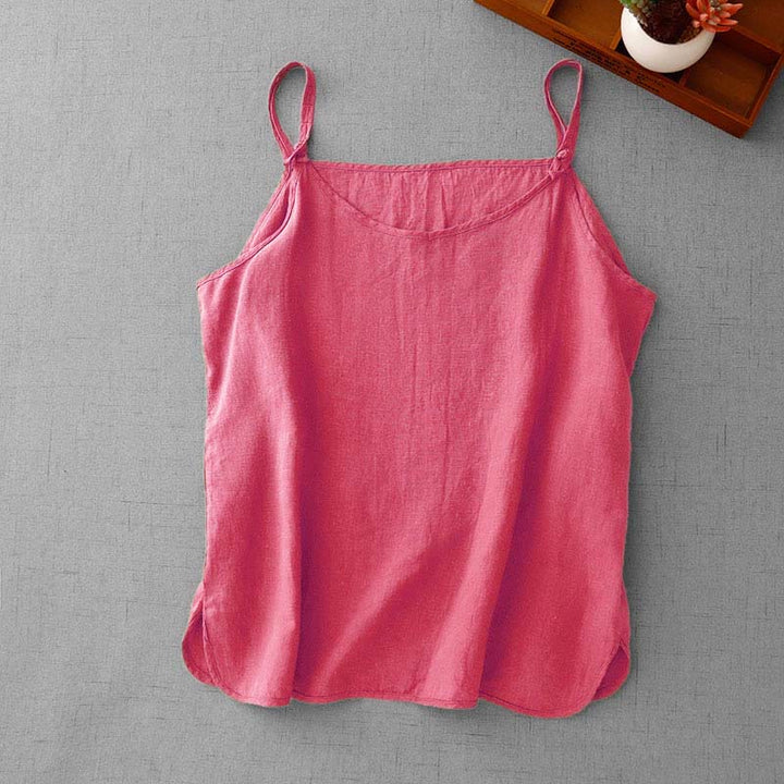 Gilet d'été en coton et lin pour femme, uni, avec bretelles réglables, motif Buddha Stones - Saumon - US14，UK/AU18，EU46 (2XL) - image 26