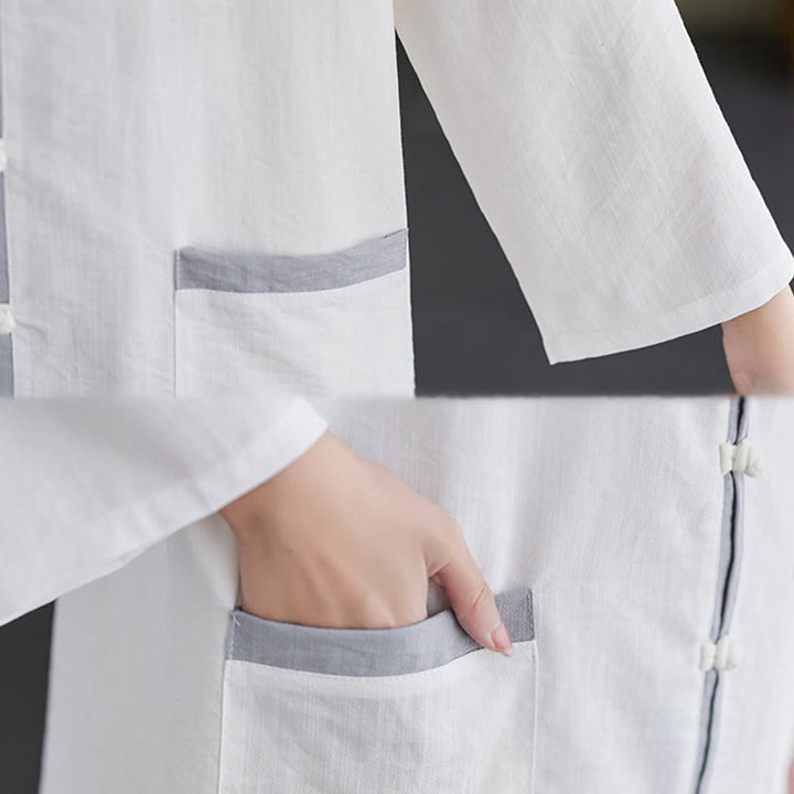 Ensemble 2 pièces en coton avec t-shirt, haut et pantalon de tai-chi, motif Buddha Stones , vêtements zen pour femmes - image 15