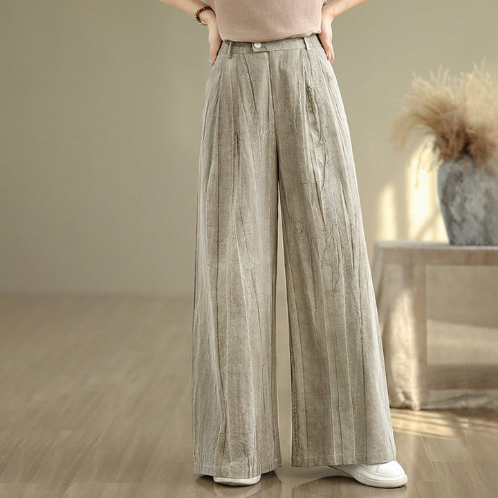 Pantalon large décontracté en coton pour femme avec taille élastique et poches Buddha Stones - image 6