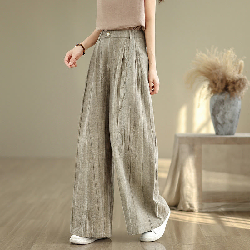 Pantalon large décontracté en coton pour femme avec taille élastique et poches Buddha Stones - image 5