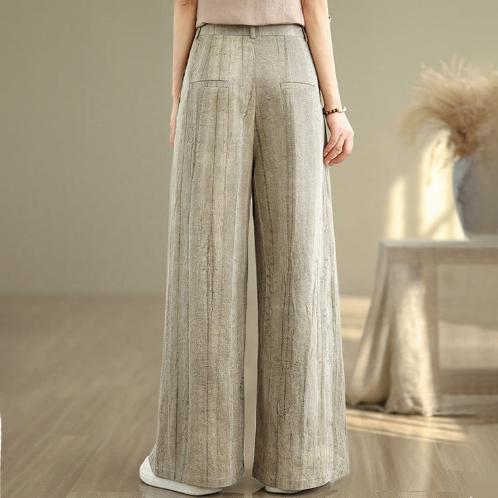 Pantalon large décontracté en coton pour femme avec taille élastique et poches Buddha Stones - image 3