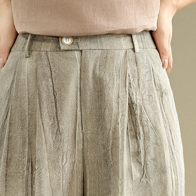 Pantalon large décontracté en coton pour femme avec taille élastique et poches Buddha Stones - image 10