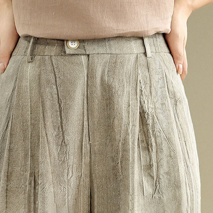 Pantalon large décontracté en coton pour femme avec taille élastique et poches Buddha Stones - image 10