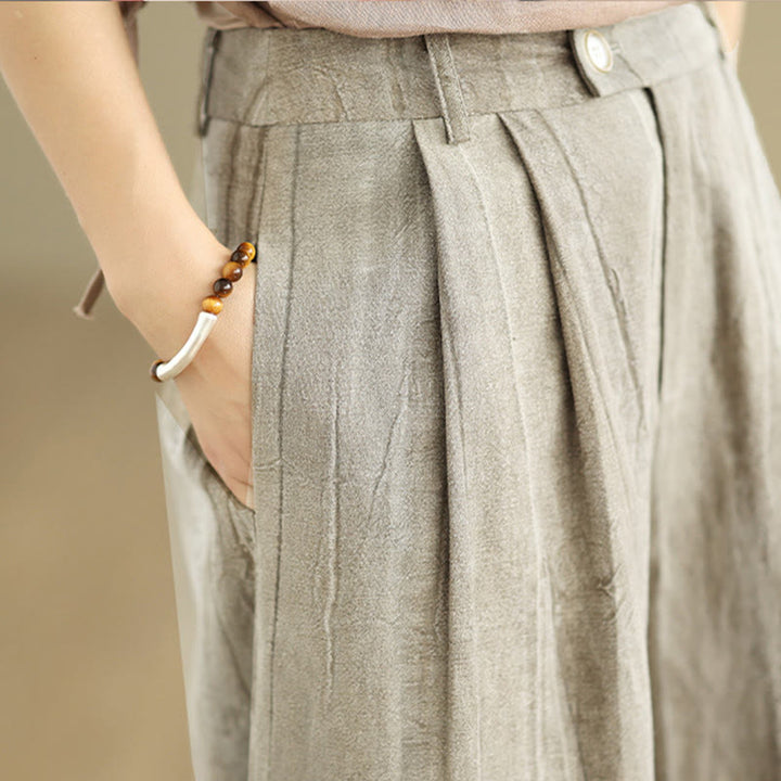 Pantalon large décontracté en coton pour femme avec taille élastique et poches Buddha Stones - image 8