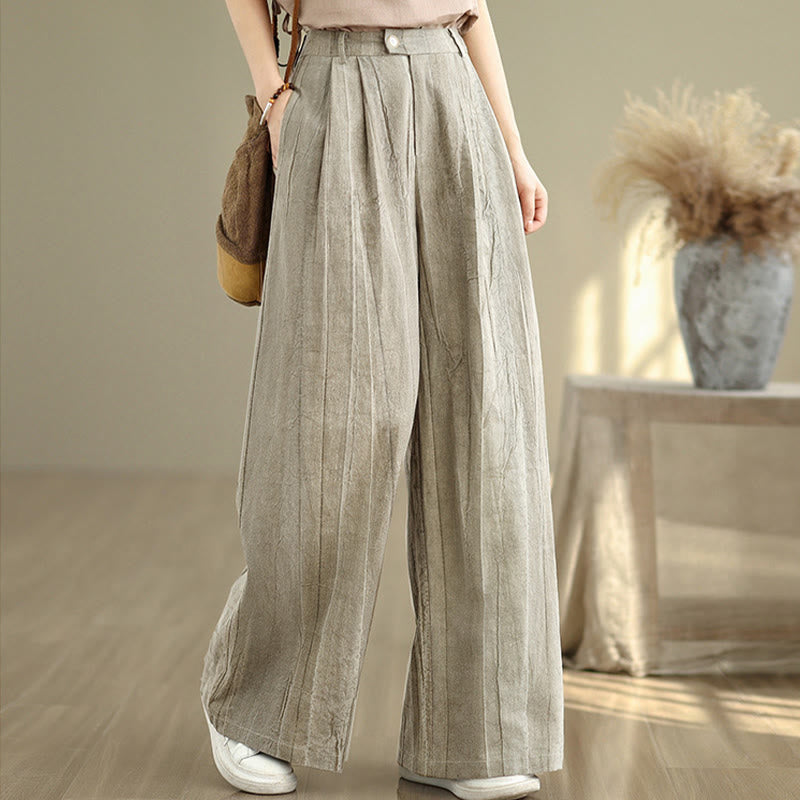 Pantalon large décontracté en coton pour femme avec taille élastique et poches Buddha Stones - image 2