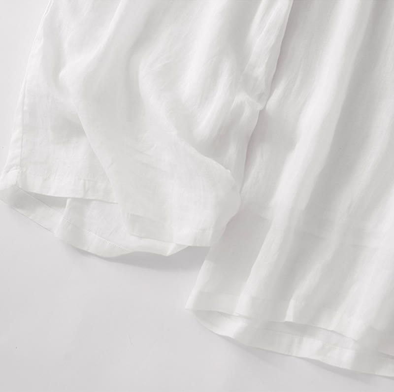 Pantalon décontracté en coton et lin avec broderie florale Buddha Stones pour femme, taille élastique, jambes larges et poches - image 30