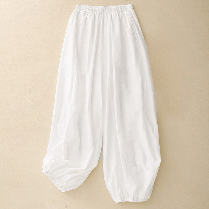 Pantalon sarouel décontracté en coton avec poches pour femme, motif Buddha Stones - Blanc - US8-10，UK/AU12-14，EU40-42 (2XL) - image 5