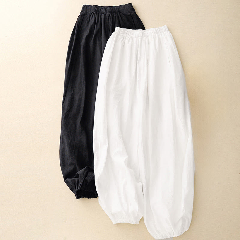 Pantalon harem pour femme avec poches, design simple et décontracté, motif Buddha Stones - image 11