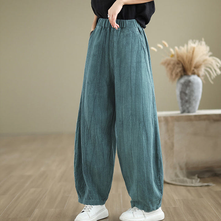 Pantalon sarouel décontracté en coton et lin pour femme avec poches Buddha Stones - image 15