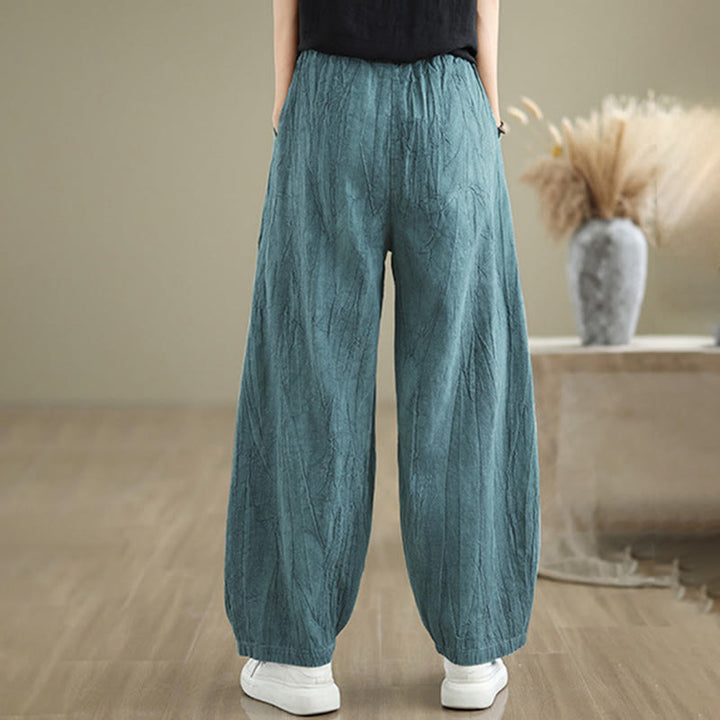 Pantalon sarouel décontracté en coton et lin pour femme avec poches Buddha Stones - image 16