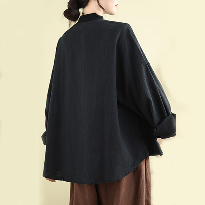 Veste en coton et lin à manches longues pour femme, motif Buddha Stones, avec poches - image 13