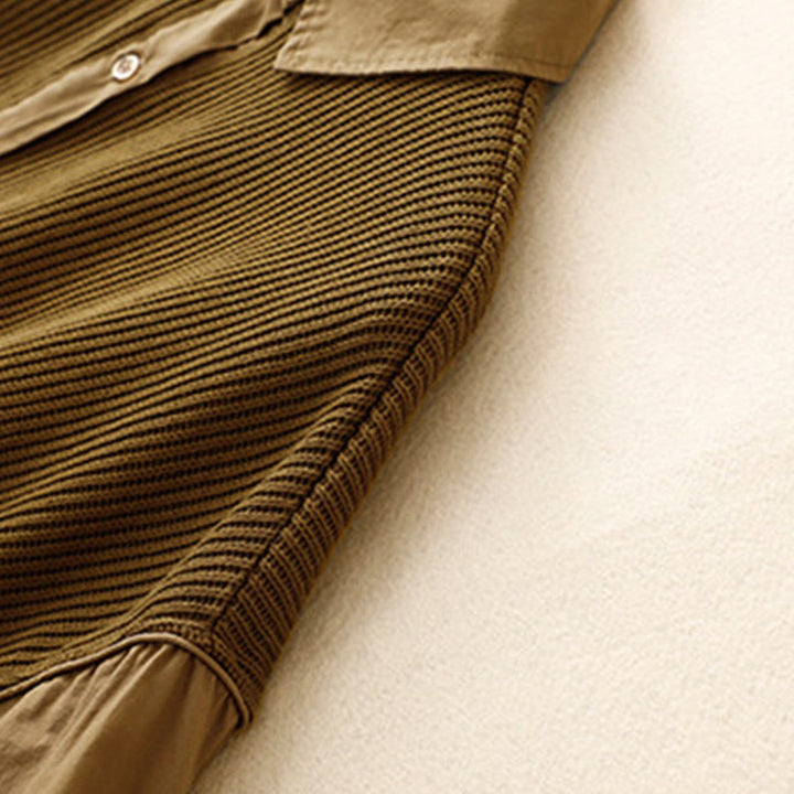 Veste en velours côtelé de coton à col montant et motif Buddha Stones pour femme - image 4