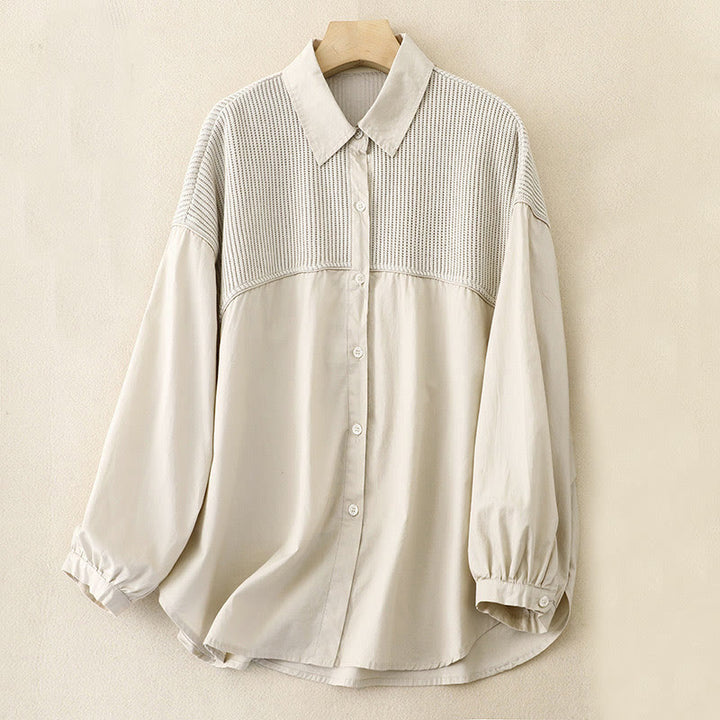 Veste en velours côtelé de coton à col montant et motif Buddha Stones pour femme - Beige - US14，UK/AU18，EU46 (2XL) - image 11