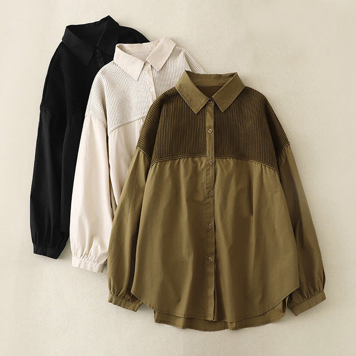 Veste en velours côtelé de coton à col montant et motif Buddha Stones pour femme - image 19