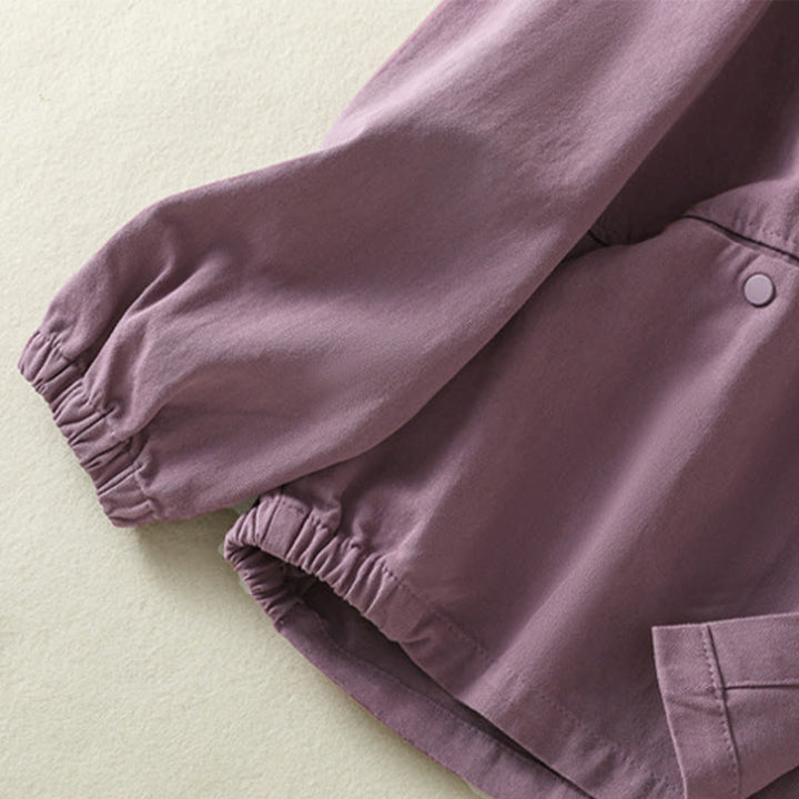 Veste en coton à col montant et boutons unis pour femme Buddha Stones - image 7