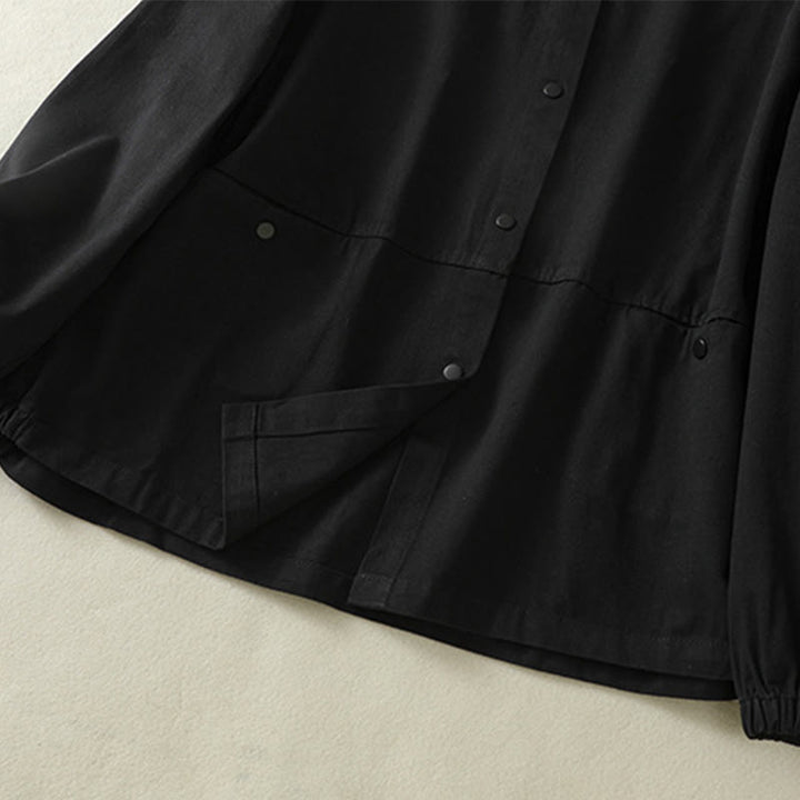 Veste en coton à col montant et boutons unis pour femme Buddha Stones - image 16