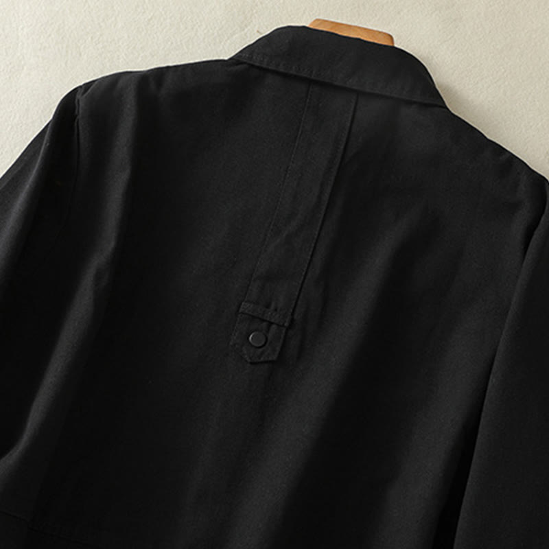 Veste en coton à col montant et boutons unis pour femme Buddha Stones - image 9