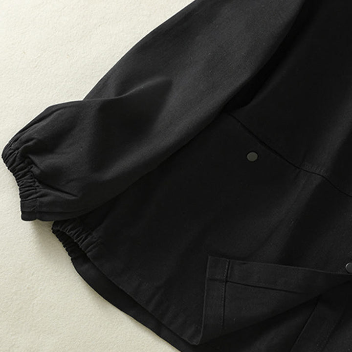 Veste en coton à col montant et boutons unis pour femme Buddha Stones - image 13