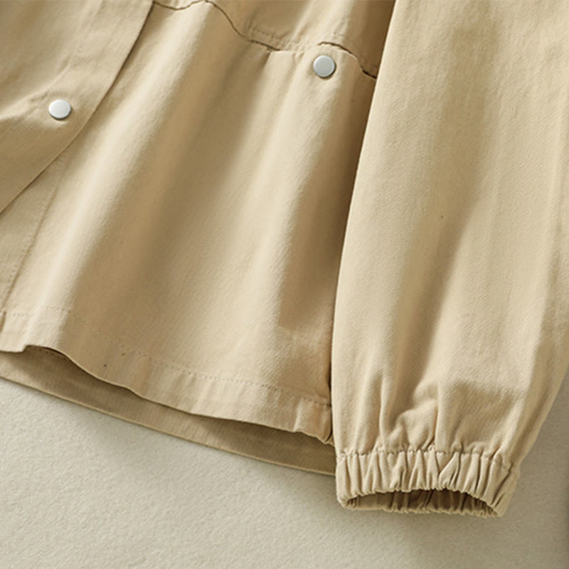 Veste en coton à col montant et boutons unis pour femme Buddha Stones - image 23