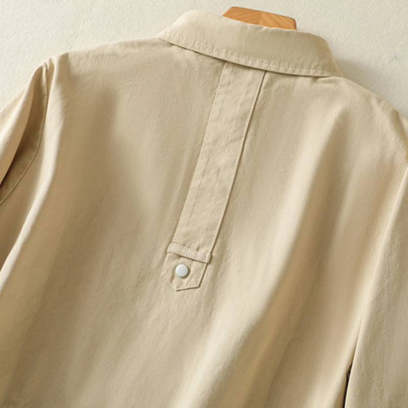 Veste en coton à col montant et boutons unis pour femme Buddha Stones - image 25