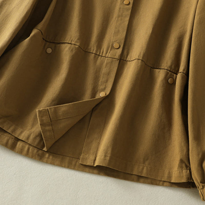 Veste en coton à col montant et boutons unis pour femme Buddha Stones - image 32