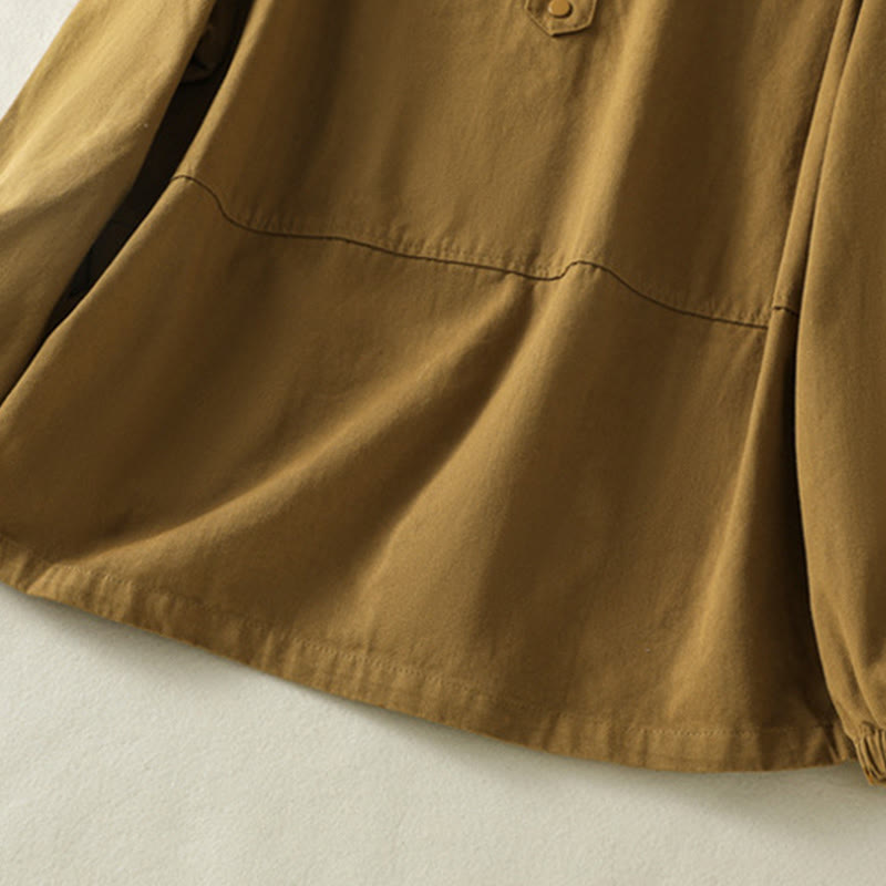 Veste en coton à col montant et boutons unis pour femme Buddha Stones - image 31