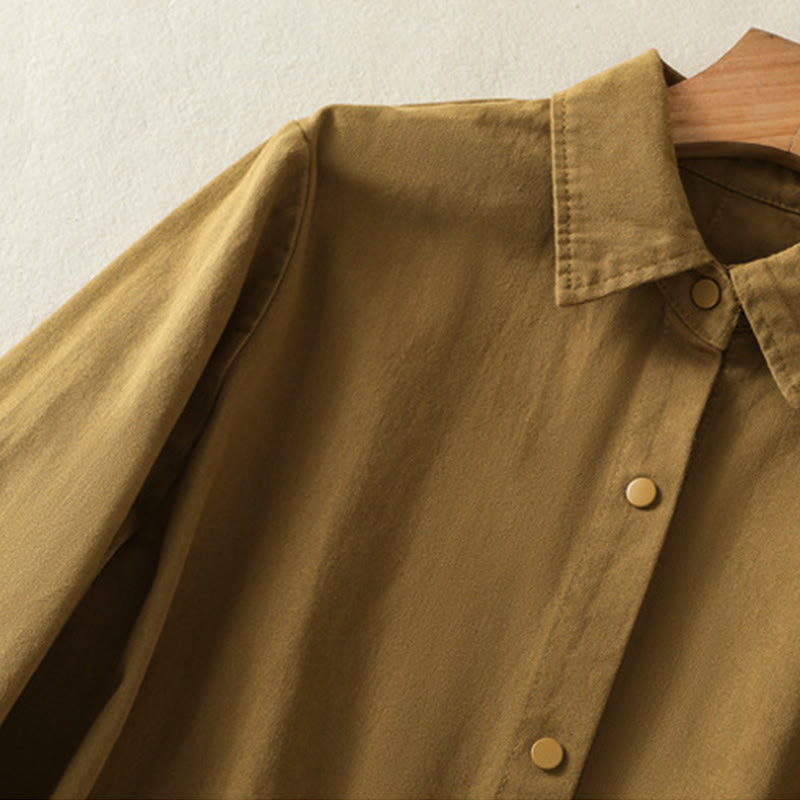 Veste en coton à col montant et boutons unis pour femme Buddha Stones - image 30