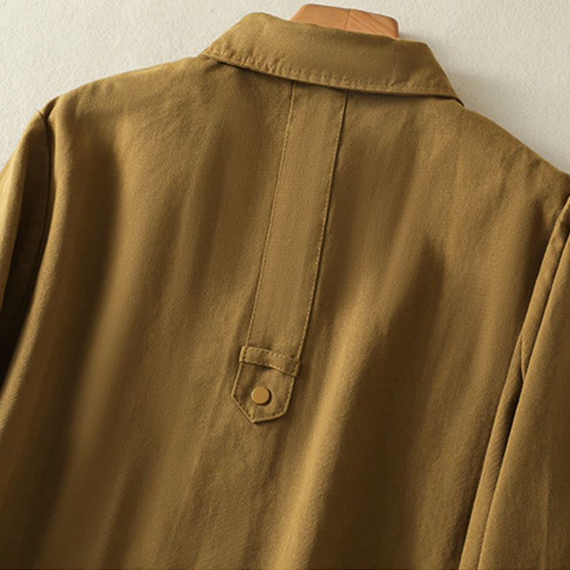 Veste en coton à col montant et boutons unis pour femme Buddha Stones - image 34