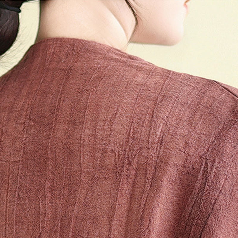 Veste en coton et lin à manches longues et poches pour femme Motif Buddha Stones - image 14