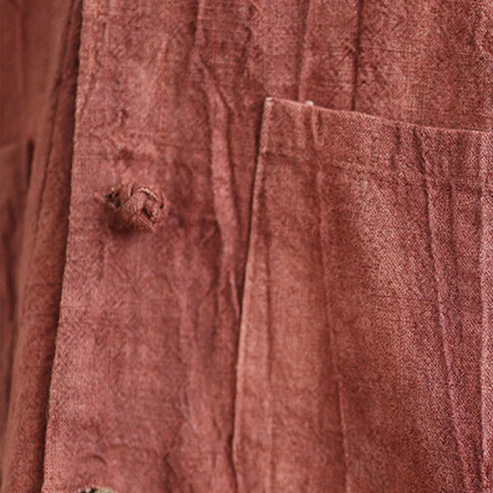 Veste en coton et lin à manches longues et poches pour femme Motif Buddha Stones - image 13