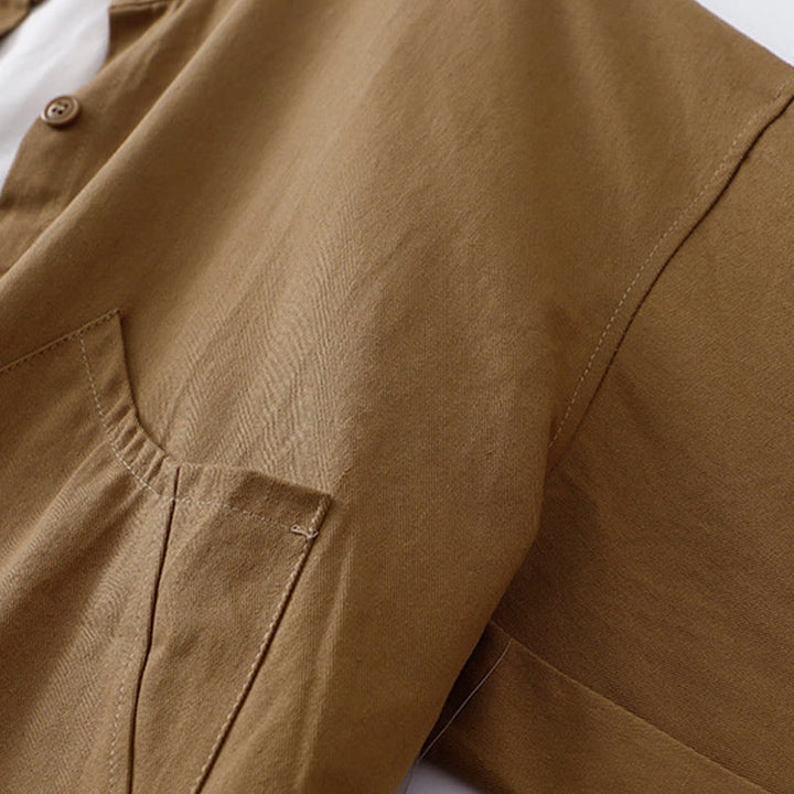 Veste en coton à manches longues et poches pour femme, motif Buddha Stones, couleur unie - image 6