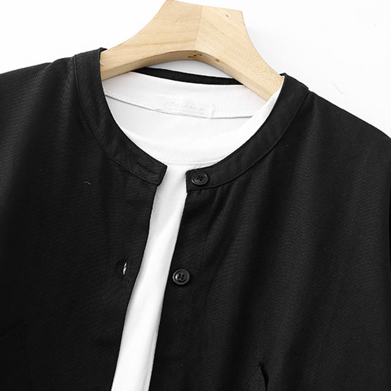 Veste en coton à manches longues et poches pour femme, motif Buddha Stones, couleur unie - image 9